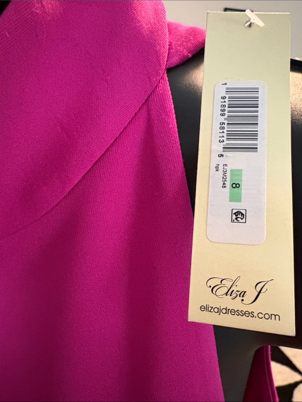 Eliza J Elegant Hot Pink Halter Maxi Dress with Side Ruffle size 8 - Picture 5 of 5